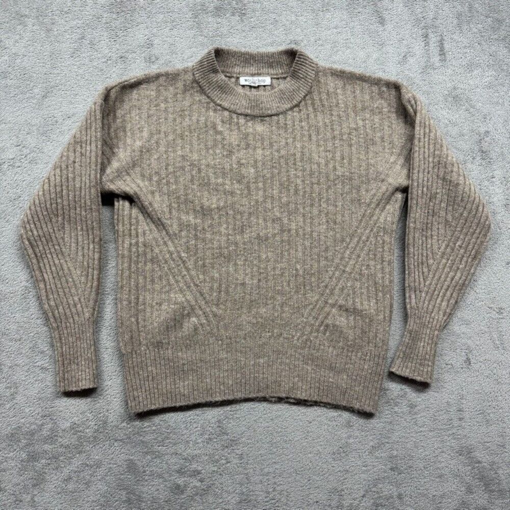 Workshop Long Sleeve Pullover Sweater Womens‎ Small Beige
